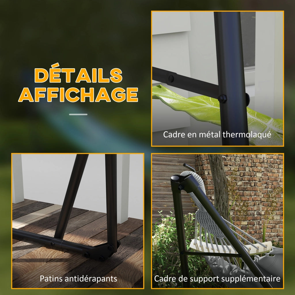 Supporto 2 in 1 per Amaca o Poltrona Sospesa Pieghevole ¨C Zephmum ¨C Grigio 268x89x100cm