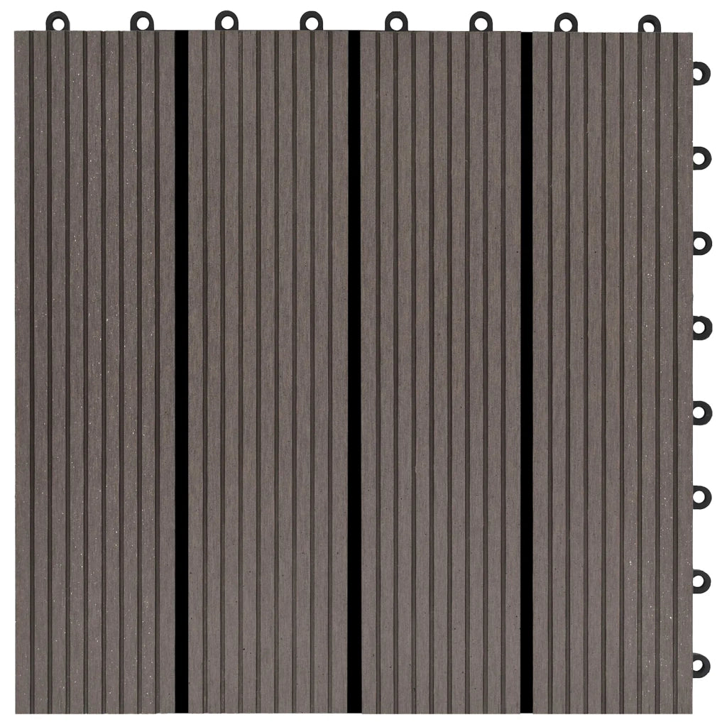 Piastrella per Decking 11 pz Marrone Scuro 30 x 30 cm WPC CFW4936452