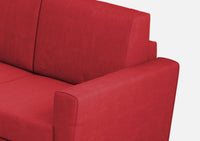 Divano 3 Posti 212x85x85 cm Yasel in Tessuto Rosso
