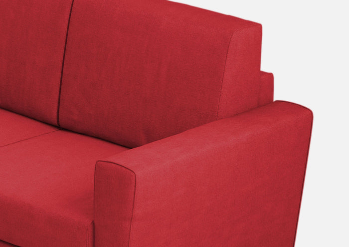 Divano 3 Posti 212x85x85 cm Yasel in Tessuto Rosso