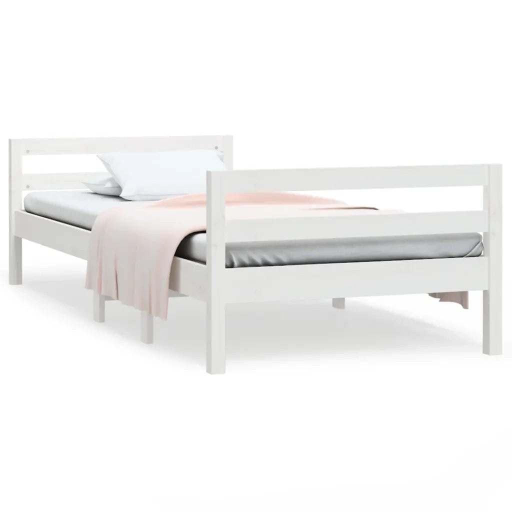 Giroletto senza Materasso Bianco 90x200 cm Legno Massello Pino 821625