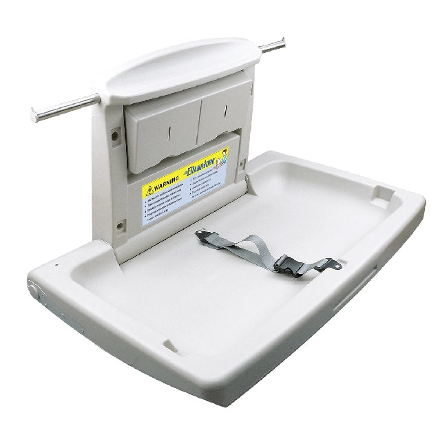 Fasciatoio orizzontale per bambini richiudibile in HDPE colore grigio da parete con apertura a ribalta dimensioni 860x500x580 mm portata fino a 20 kg per bagni pubblici e privati DH