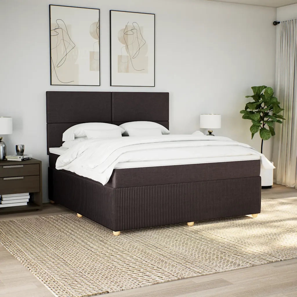 vidaXL Giroletto a Molle con Materasso Marrone Scuro 180x200cm Tessuto