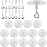 Haken per Plafondo per uso Intenso - 15pz - Chiusura di Sicurezza - Acrilio/Acciaio Inossidabile - Translucido/Argento - Adatto per Decorazione di Parete - Ganci
