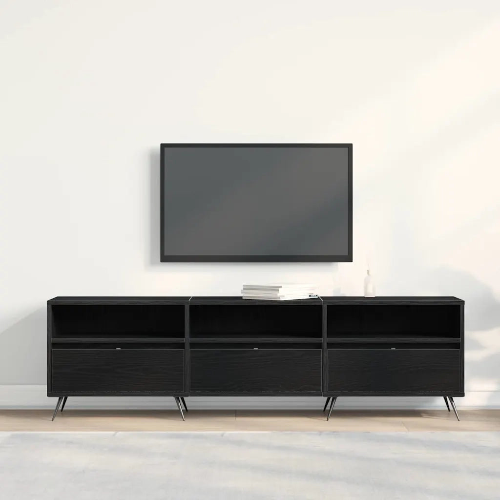 Mobile TV Rovere nero 150 x 30 x 44,5 cm Legno multistrato 862136
