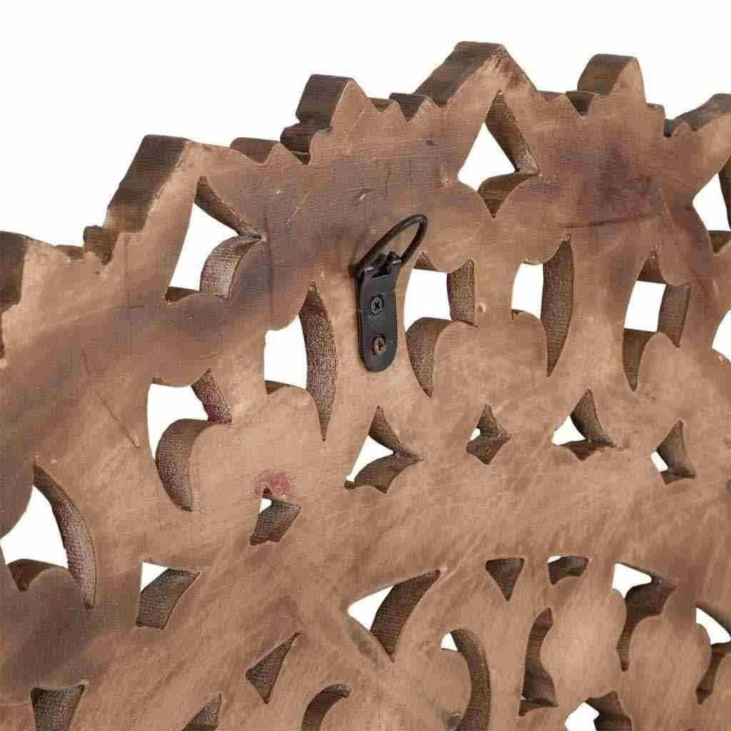 Pannello da parete in legno marrone artigianale 90x90x2,5h cm