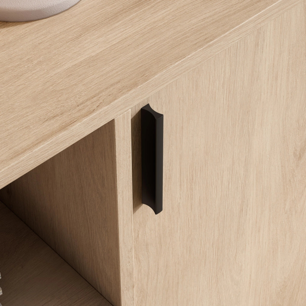 Credenza da ingresso Herdasa effetto rovere chiaro 88x90x33