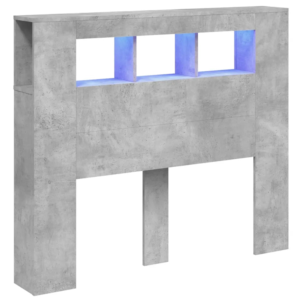 Testiera LED Grigio Cemento 120x18,5x103,5 cm Legno Multistrato 837340