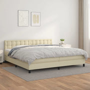 Giroletto a Molle con Materasso Crema 200x200 cm in Similpelle 3141145