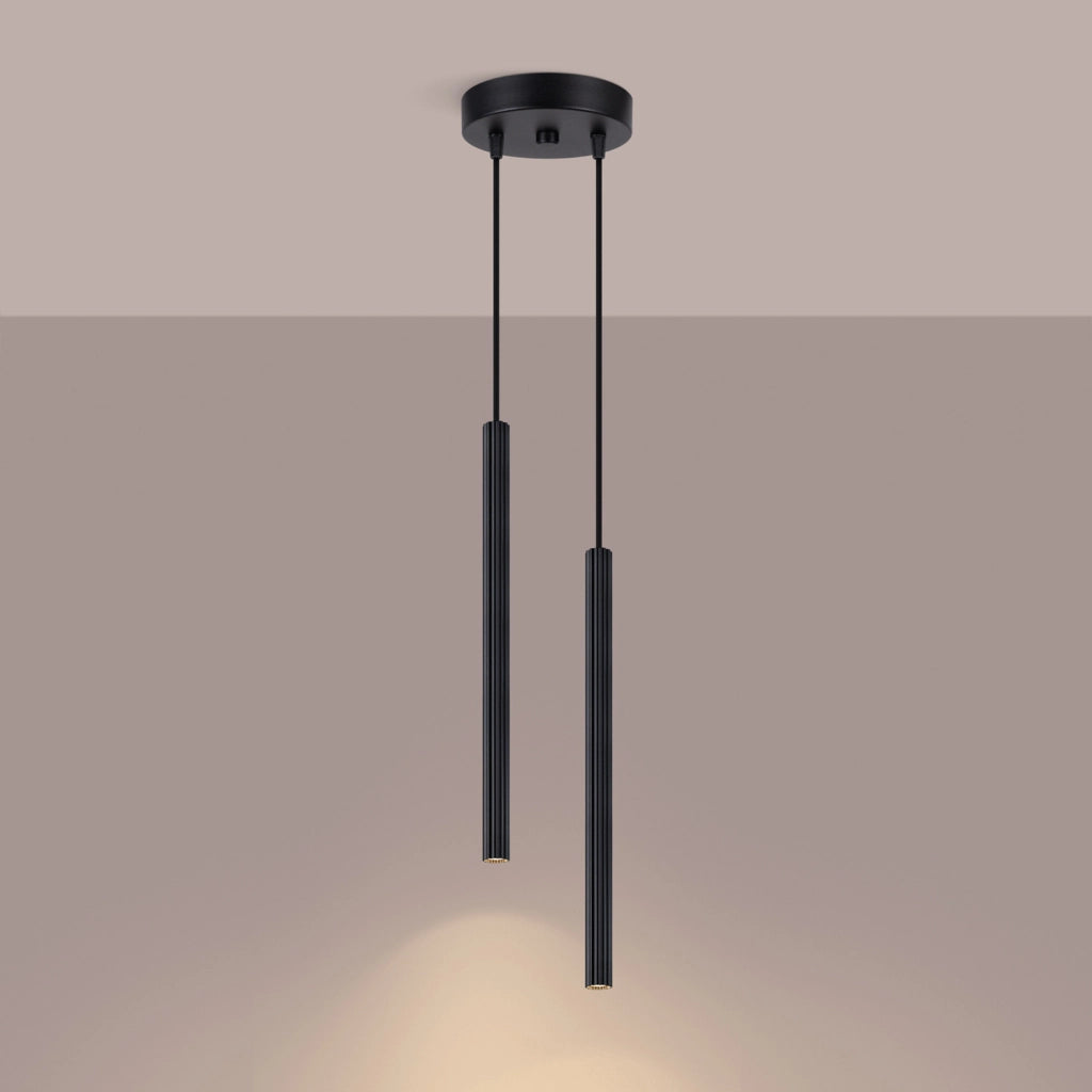 Lampada a sospensione moderna tonda nera 2xG9 ZENTRA Pure Lume