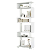 Libreria Doralice, Scaffale da ufficio, Mobile portalibri, Biblioteca, 60x20h165 cm, Bianco