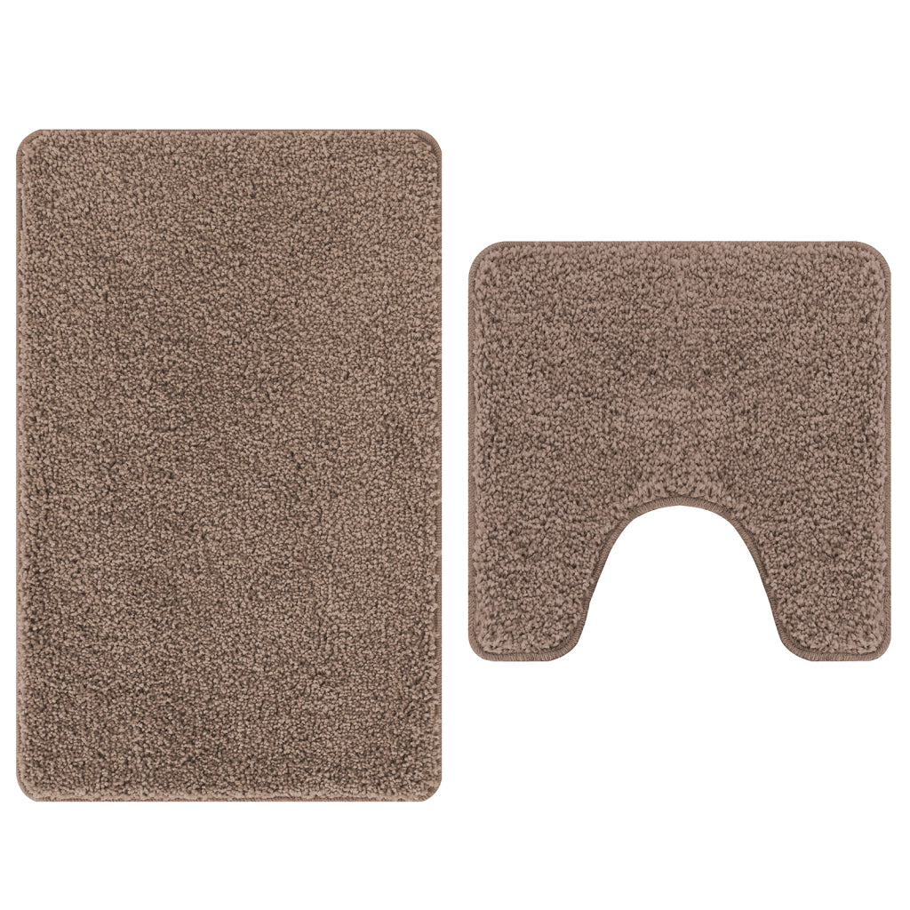 Set di 2 tappetini da bagno  marrone in polipropilene antiscivolo