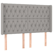 Testiera | Testata ad Orecchio Grigio Chiaro 163x16x118/128 cm in Tessuto