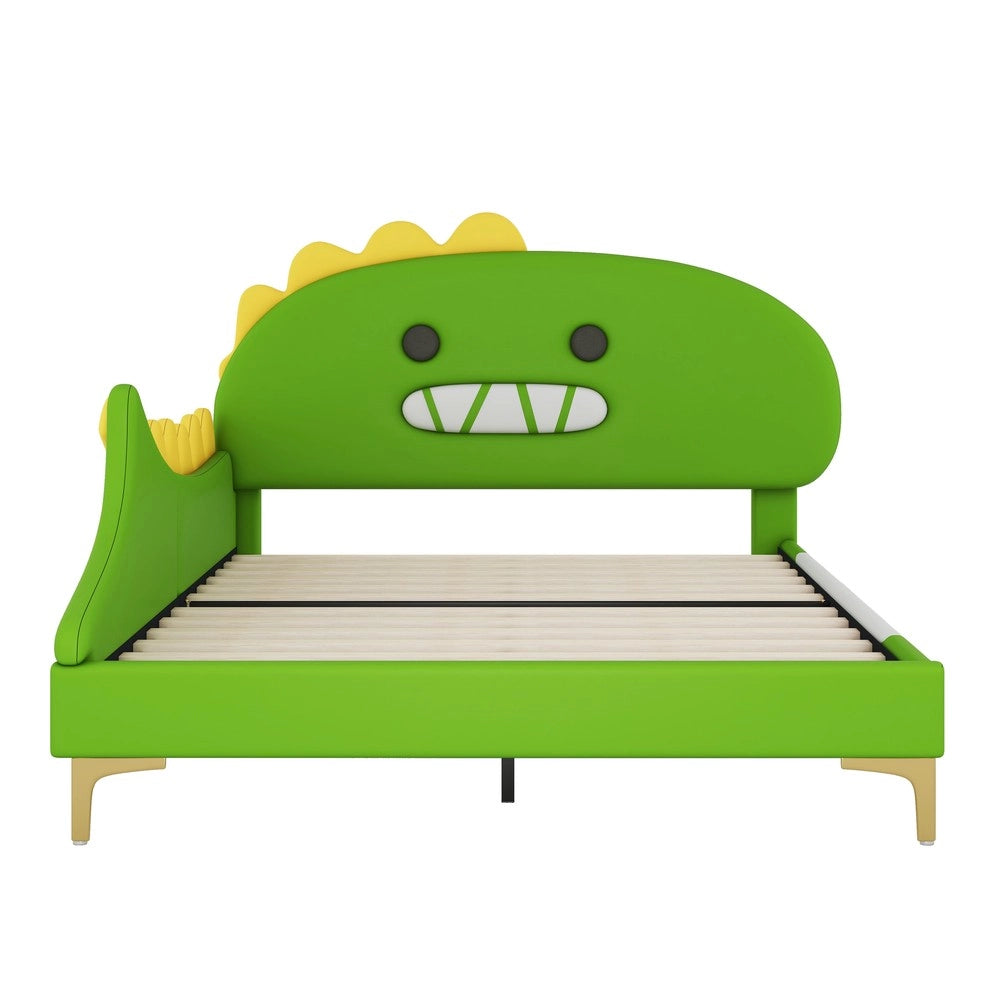 Letto singlo per bambini ¨C Minimal ¨C Verde similpelle 140x200cm