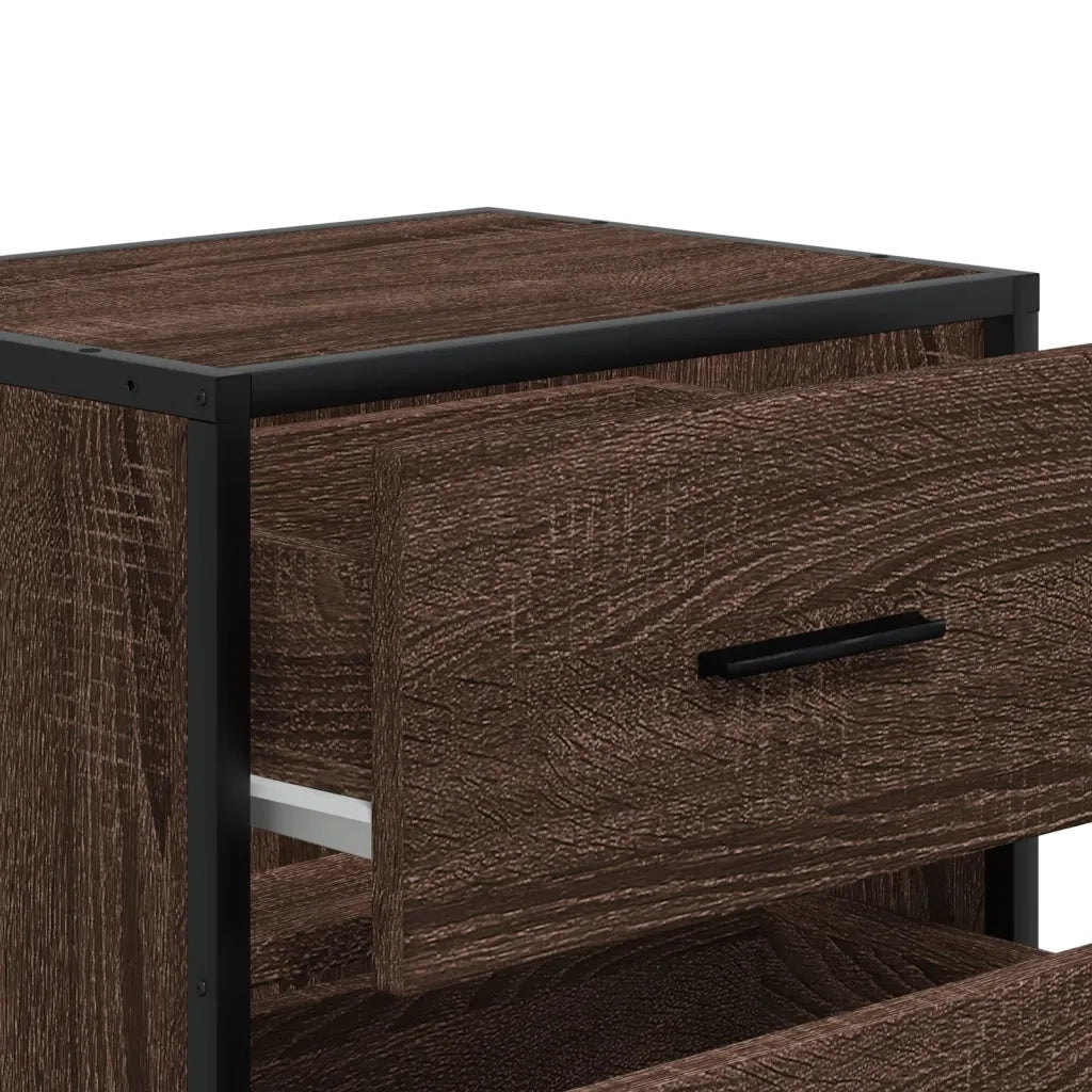 Comodini Rovere Marrone 2 pz 40x31x50 cm in Truciolato 848683