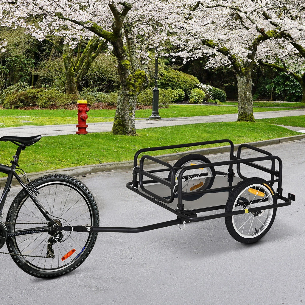Rimorchio per bicicletta ¨C Zephmum ¨C Nero acciaio 139x71.5x49 cm