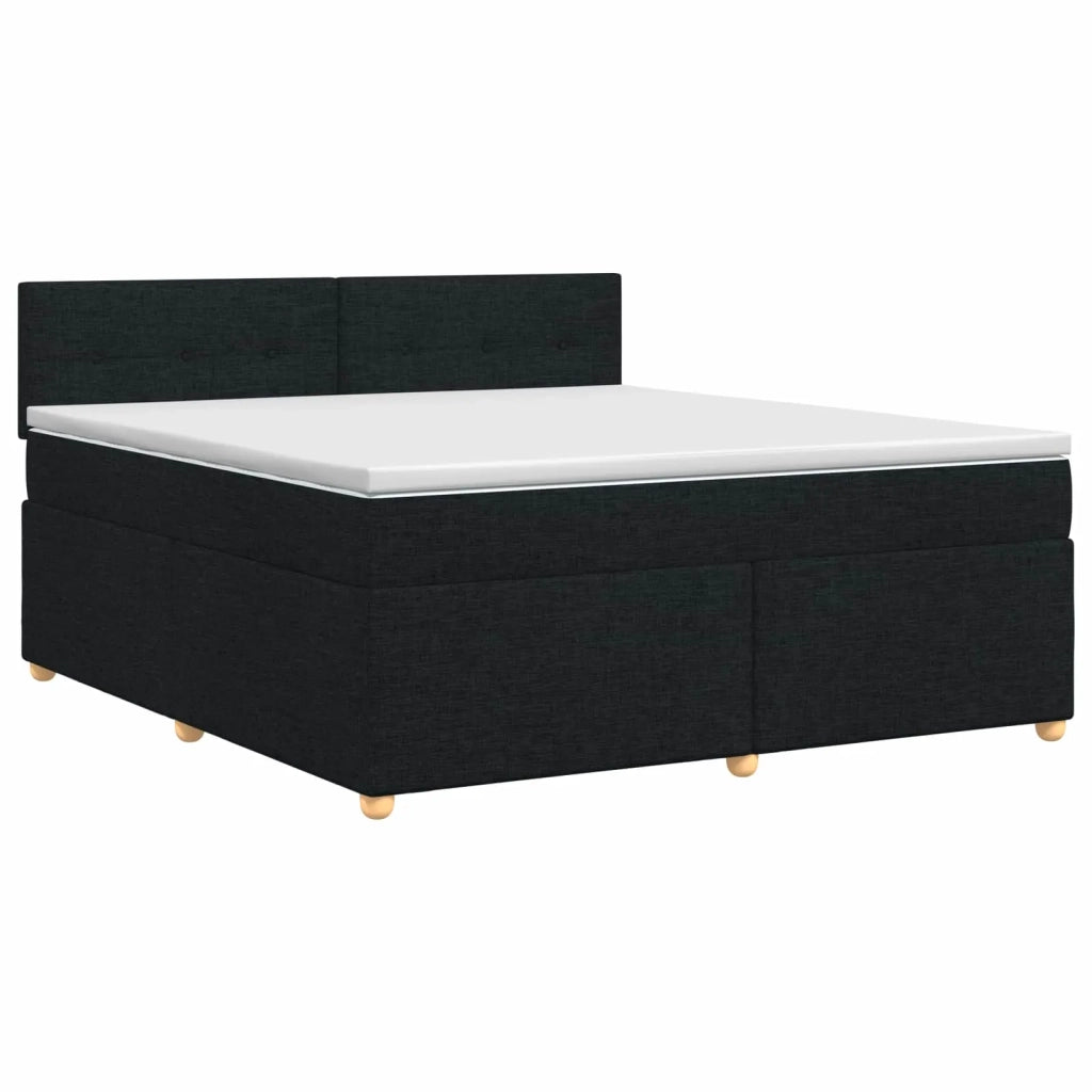Letto box spring con materasso Nero 140 x 200 cm Tessuto 3450974