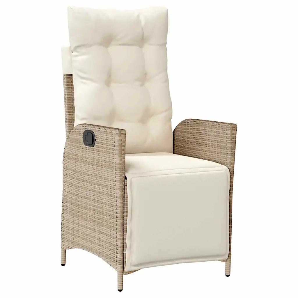 Set da Pranzo per Giardino con cuscino 7 pcs Beige polyrattan 3380559