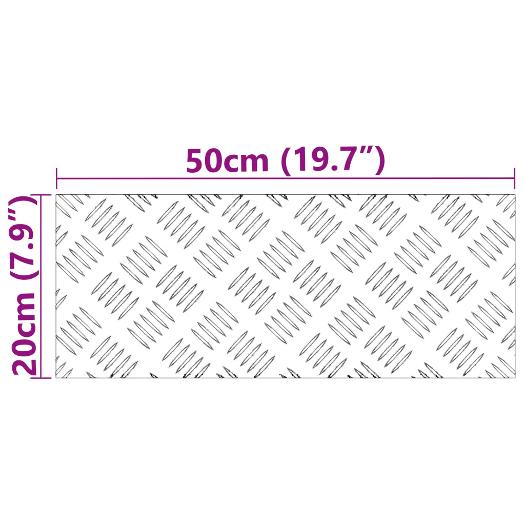 Set di 2 Gradini Checker in Alluminio Antiscivolo 20x50 cm