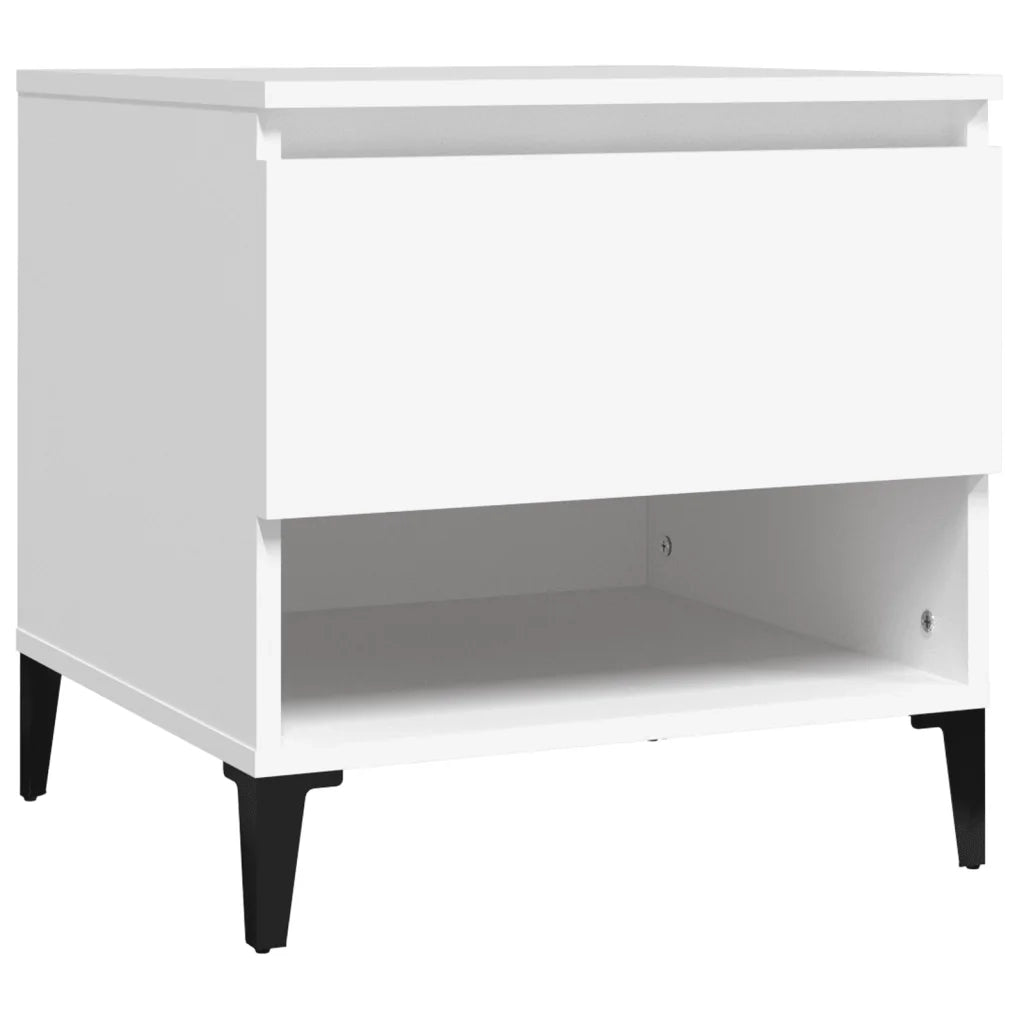 Tavolini 2 pz Bianchi 50x46x50 cm in Legno Multistrato 819549