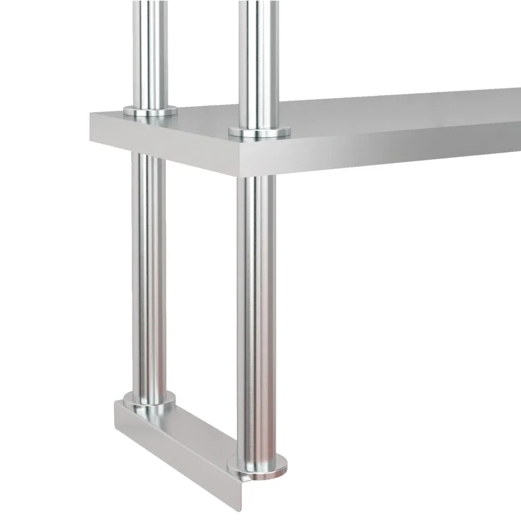 Tavolo Lavoro Cucina con Ripiano 120x60x145 cm Acciaio Inox CFW4671189
