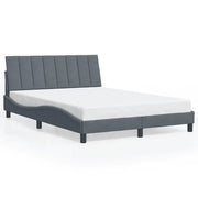 Letto matrimoniale | Letto per adulti | Giroletto senza Materasso Hanko Grigio Scuro 140x190 cm Velluto
