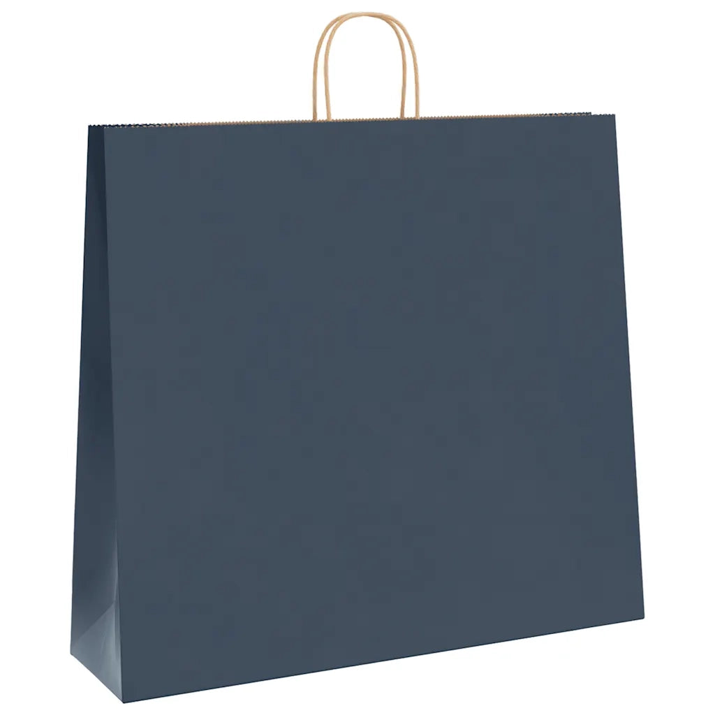 Sacchetti di Carta 250 pz con Manici Blu 54x15x49 cm