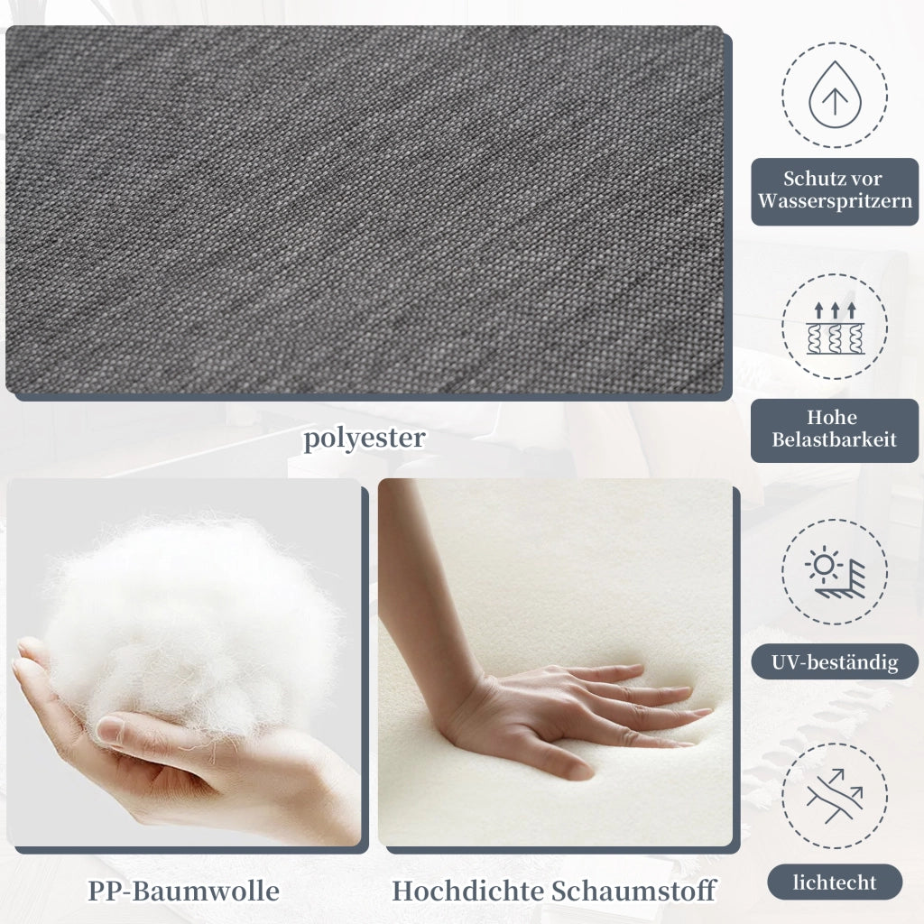 Set Divano da Giardino 7 Posti con Tavolino in Vetro ¨C MINIMAL ¨C Polyrattan Grigio
