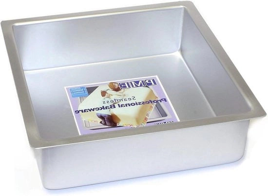Padella per torta in alluminio anodizzato 10 x 10 x 3 pollici profonda argento - teglia quadrata per torte
