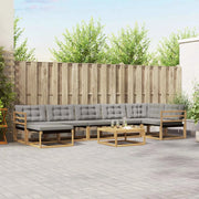 Set di divani da esterno 8 pcs Bianco e Grigio Chiaro