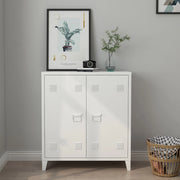Armadietto da Ufficio Oripää in Acciaio 90 x 80 x 33 cm Bianco [en.casa]