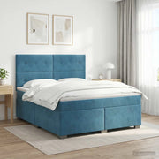 Letto box spring con materasso Blu 140 x 200 cm Velluto 3453660