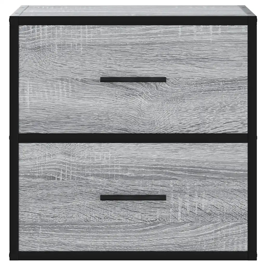 Comodino a Muro Grigio Sonoma 40x31x39,5 cm 848730