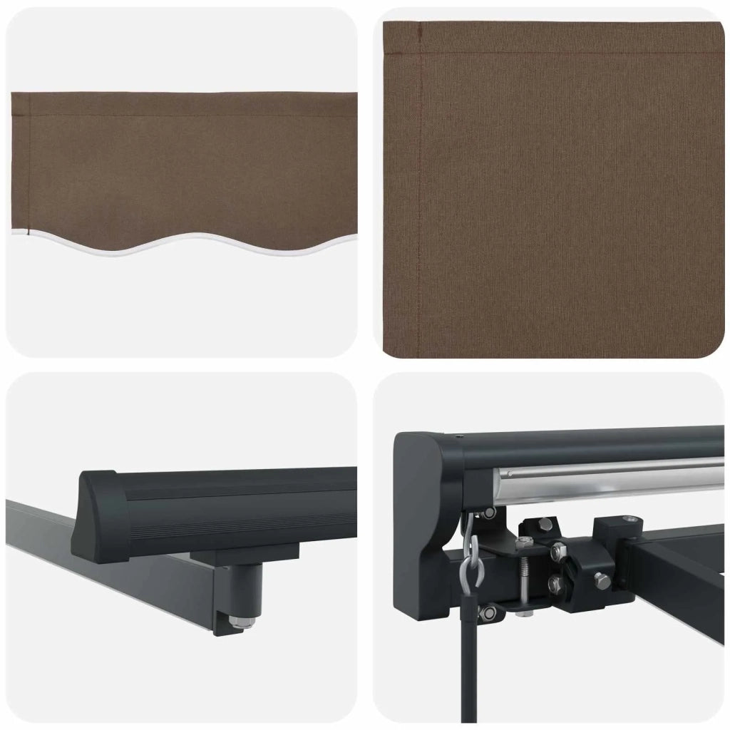 Cornice per Tenda Manuale con LED Tortora 4 × 3 m 3426098