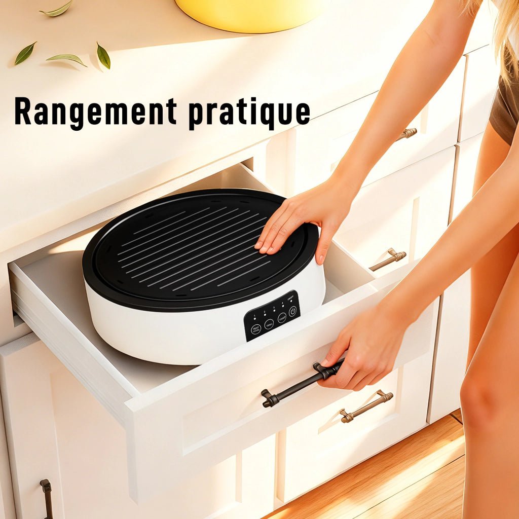 Piano cottura barbecue 2 in 1 ceramico ¨C zephmum ¨C 2000W 4 livelli bianco
