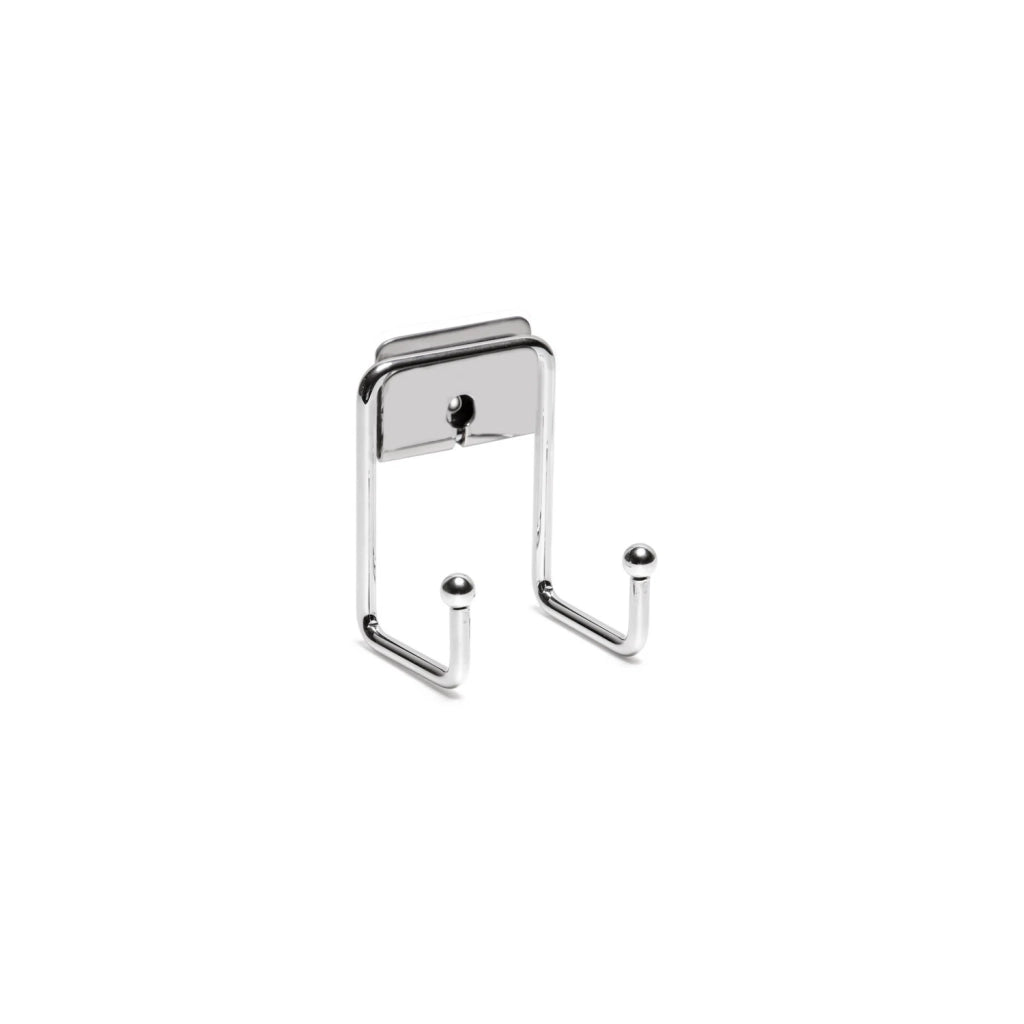 Appendiabito doppio da parete Cromo in Acciaio cromato Mod. Grip