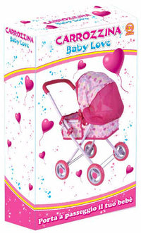 Carrozzina per Bambole 60x43x30 cm Kids Joy Baby Love Rosa