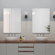 Specchio semplice senza cornice con angoli arrotondati R50, orientabile orizzontale o verticale in vetro argentato, argento 50 × 70 cm