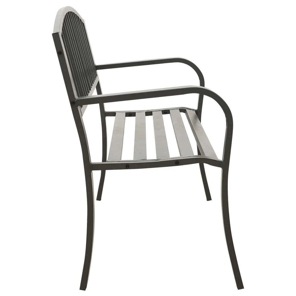 Panca da Giardino Grigia 120 cm Acciaio 319581
