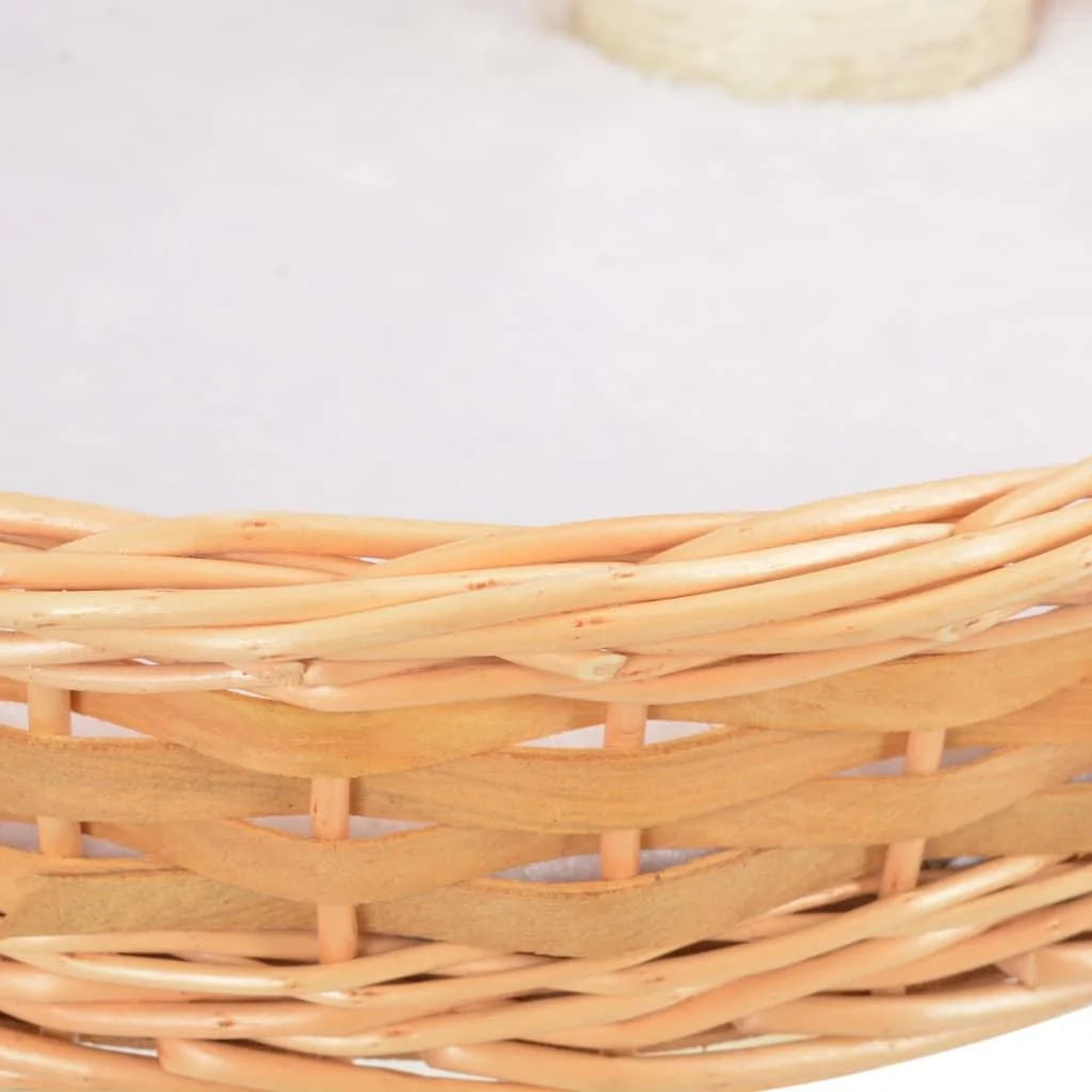 Tiragraffi albero per gatti cuccia per gatti giocattolo peluche in sisal naturale e legno di salice 3702234