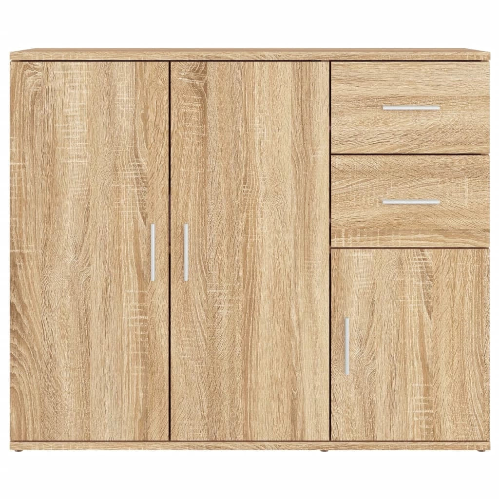 Buffet credenza cassettiera armadio mobile contenitore organizer cucina soggiorno rovere Sonoma 91 x 29,5 x 75 cm legno ingegnerizzato marrone 02_0031738