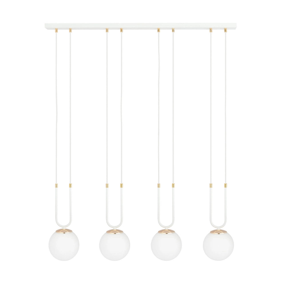 Lampadario Emibig Glam 4 bianco/oro 4xE14 dimmer vetro