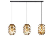 Lampada sospensione industriale oro Wolfram 3xE27 Lucide