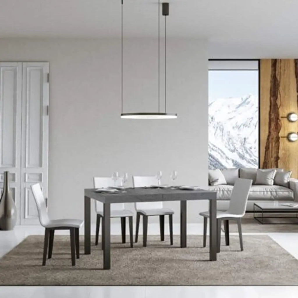 Tavolo allungabile 140/400x90 cm Everyday Premium colore cemento gambe antracite