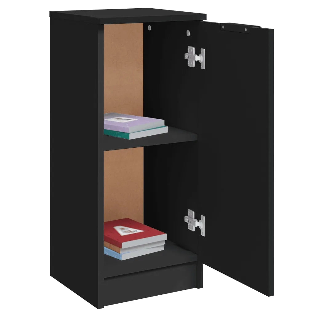 Credenze 2 pz Nere 30x30x70 cm in Legno Multistrato 811136