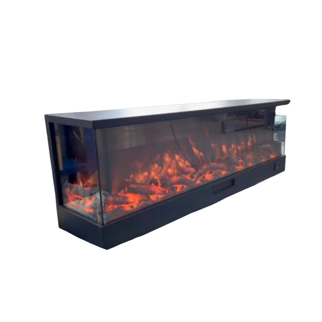 Sined Caminetto Adige Caminetto Elettrico Da Incasso e Appoggio Da 180 Cm Con Potenza 1500w Nero Camino Da Interno Effetto Fiamma 6 Intensita Telecomando Struttura a Pannelli Laminati a Freddo