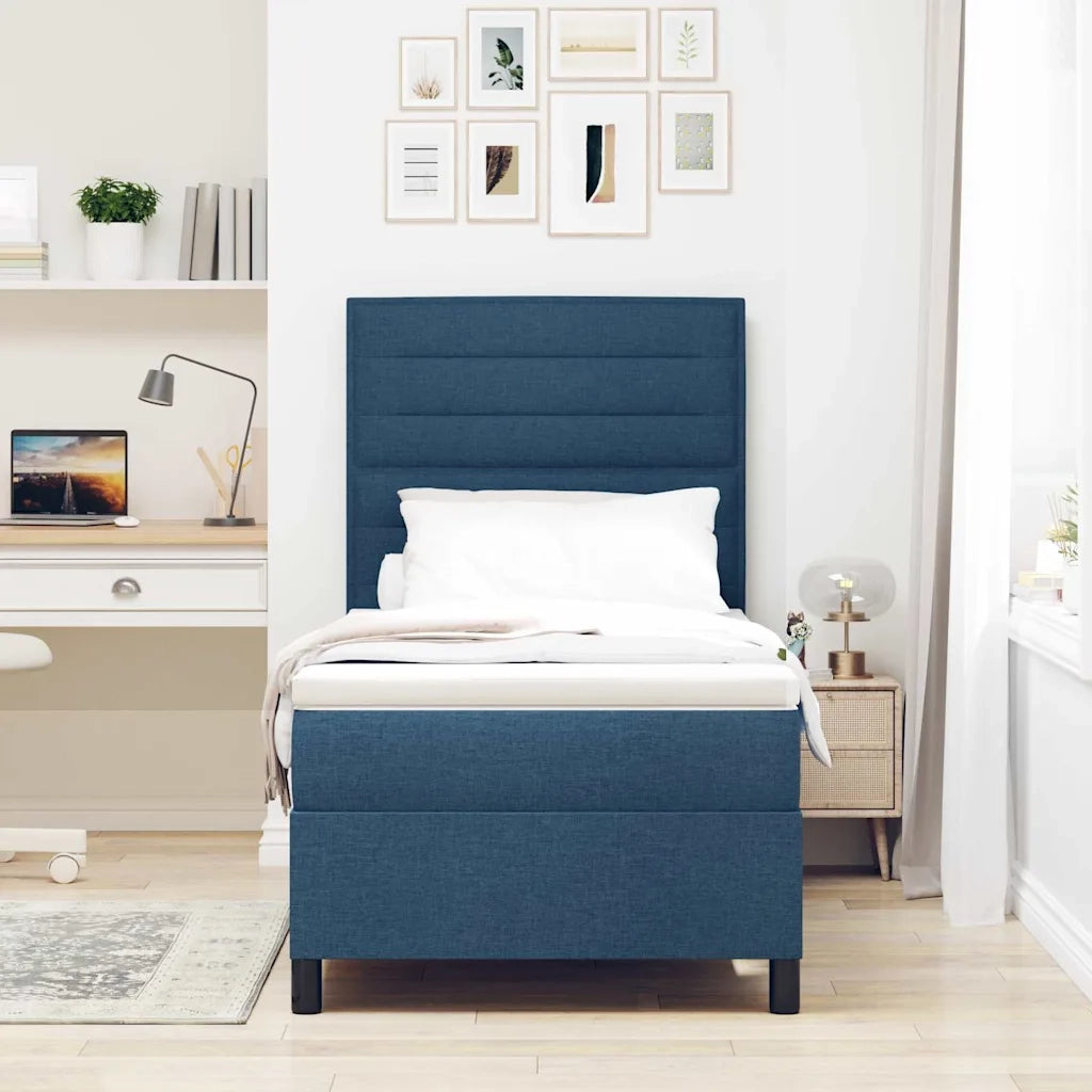 Letto a molle con materasso con led Blu 100 x 200 cm Tessuto 3342773