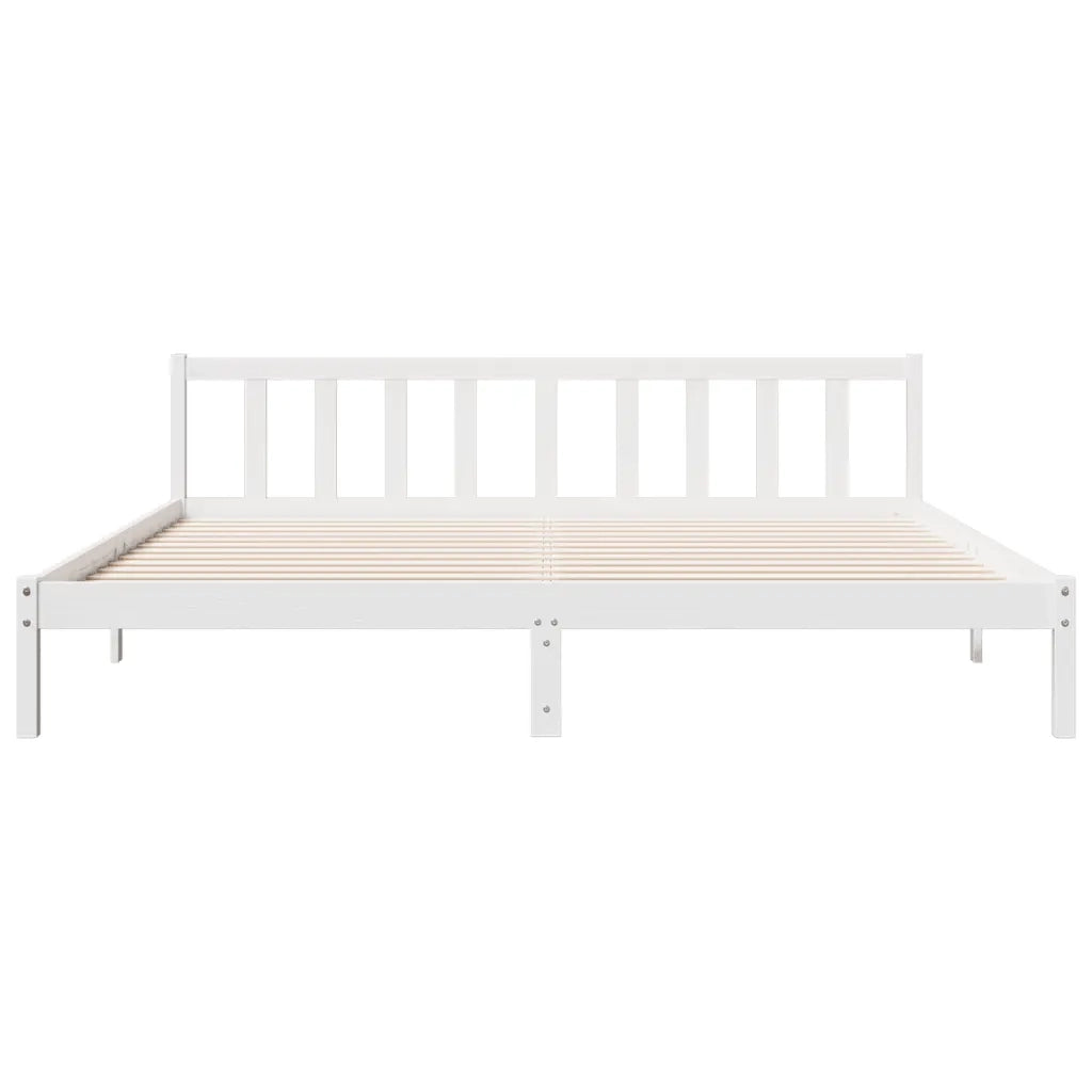 Letto Extra Lungo senza Materasso Bianco 200x210 cm in Pino 852441