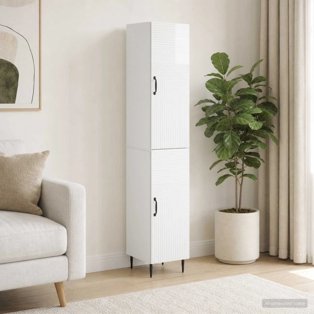 Set di armadi 2 pz Bianco Lucido Legno ingegnerizzato 3416632
