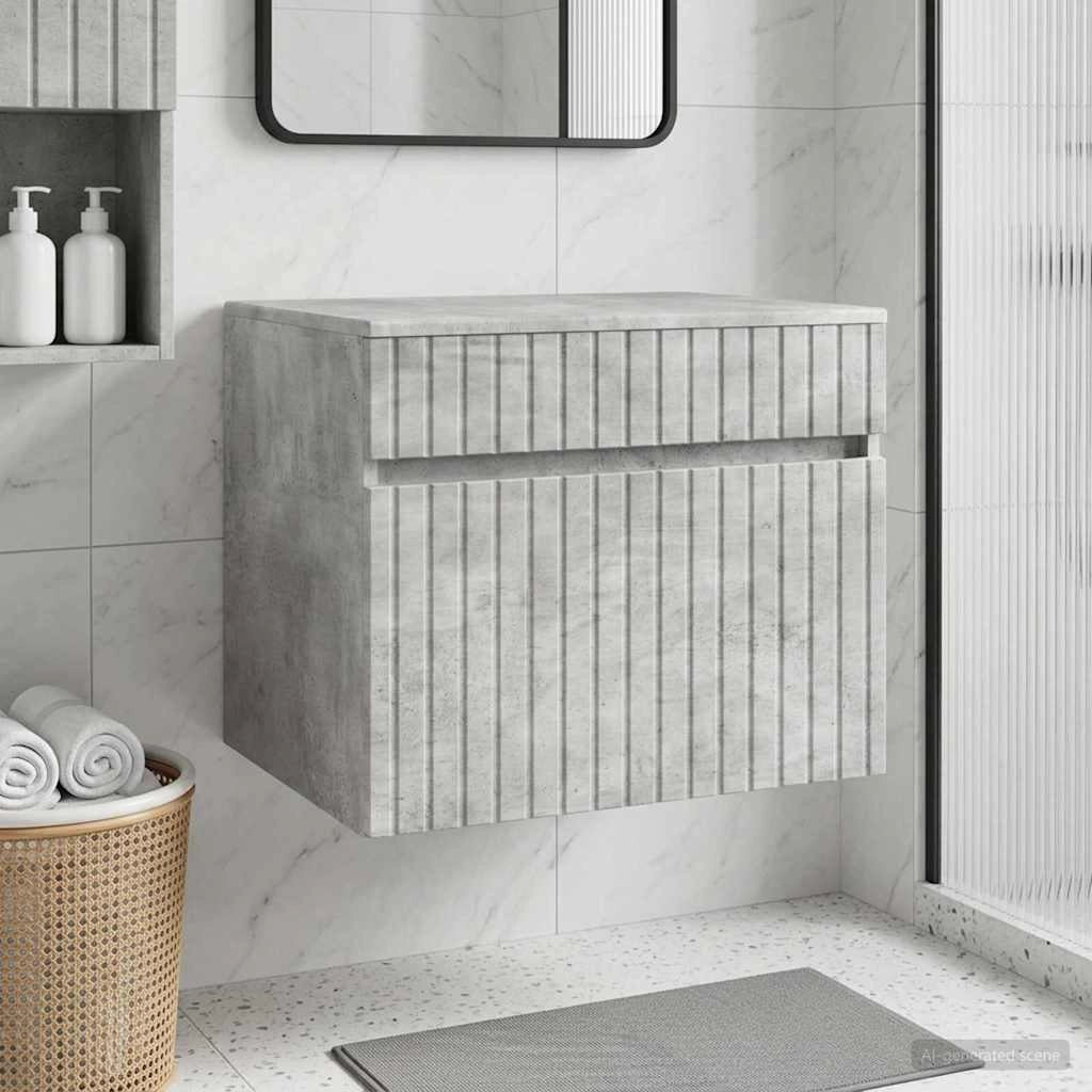 Mobiletto da Bagno a Muro Grigio Cemento 59 x 44,5 x 50 cm 890635